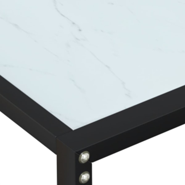 vidaXL Konsolbord vit marmor 140x35x75,5 cm härdat glas Vit