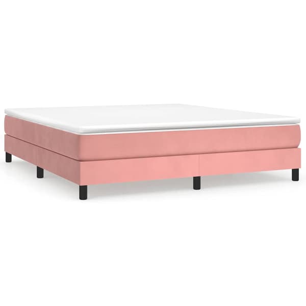 vidaXL Boxspring-sängram rosa 180x200 cm sammet Rosa