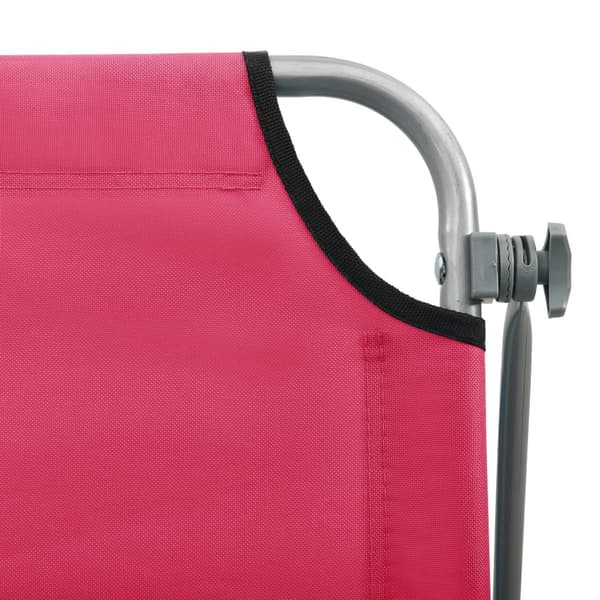 vidaXL Solsäng med tak stål rosa Rosa