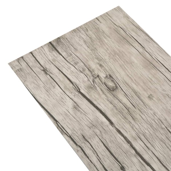 vidaXL Ej självhäftande PVC-golvplankor 5,26 m² 2 mm ek grå