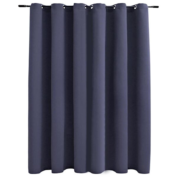 vidaXL Mörkläggningsgardin med metallringar antracit 290x245 cm Antracit