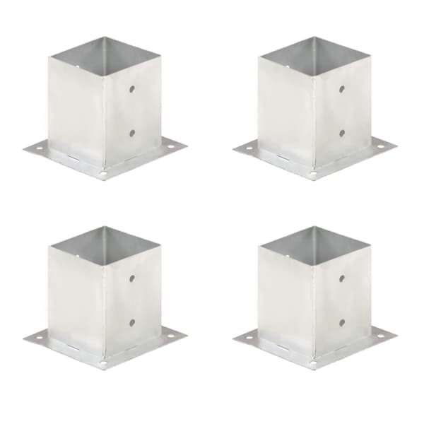 vidaXL Stolpfot 4 st galvaniserad metall 121 mm Silver