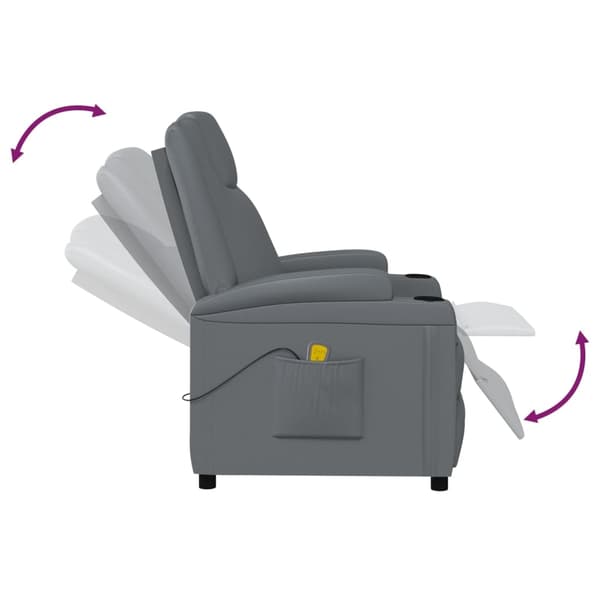 vidaXL Massagefåtölj antracit konstläder Antracit