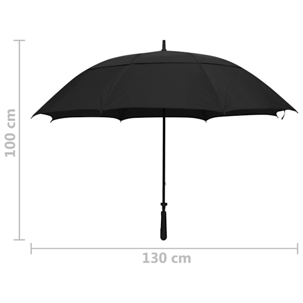 vidaXL Paraply svart 130cm Svart
