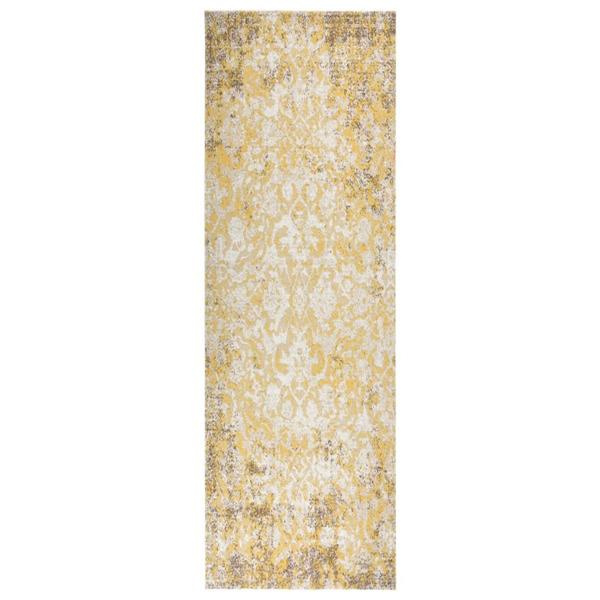 vidaXL Utomhusmatta plattvävd 80x250 cm gul Gul