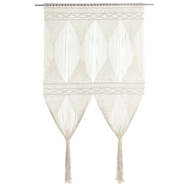 vidaXL Gardin makramé 140x240 cm bomull Creme