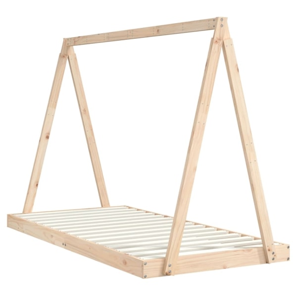 vidaXL Sängram för barn 90x190 cm massiv furu Brun