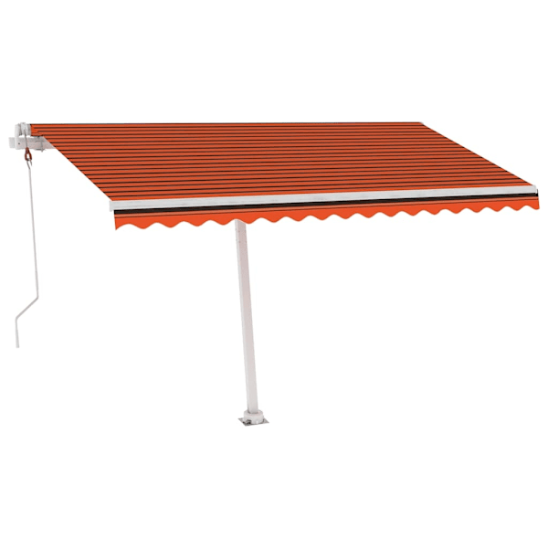 vidaXL Automatisk markis med vindsensor & LED 400x300 cm orange/brun Orange