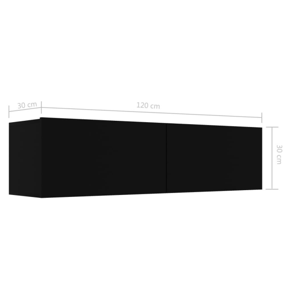 vidaXL TV-bänk svart 120x30x30 cm konstruerat trä Svart