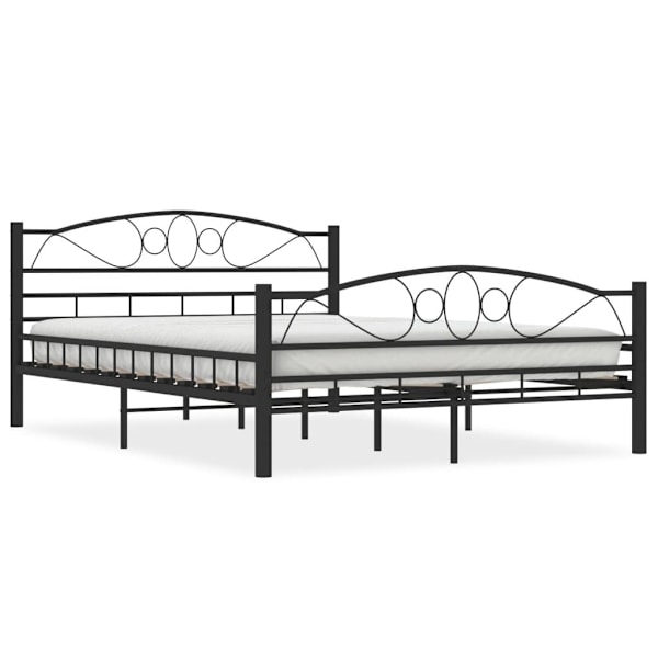 vidaXL Sängram utan madrass svart stål 140x200 cm Svart