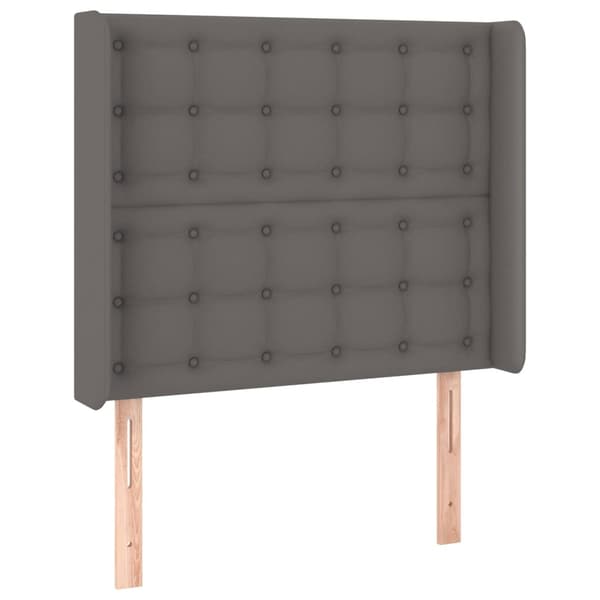 vidaXL Sänggavel LED grå 93x16x118/128 cm konstläder Grå