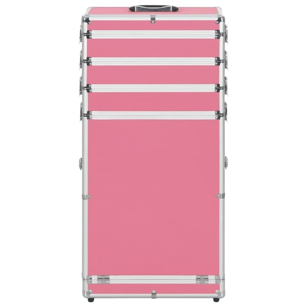 vidaXL Sminklåda aluminium rosa Rosa