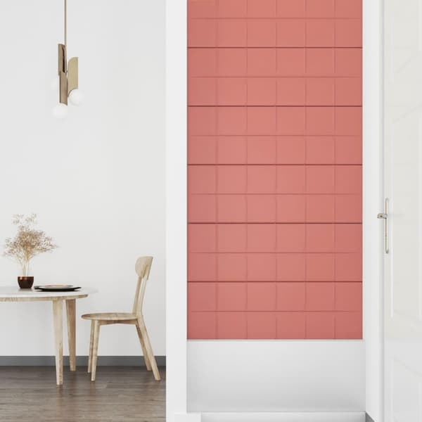 vidaXL Väggpaneler 12 st rosa 90x30 cm sammet 3,24 m² Rosa