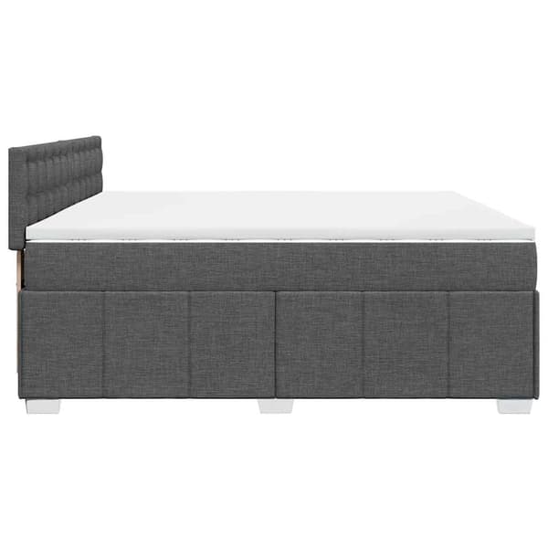 vidaXL Ramsäng med madrass mörkgrå 200x200 cm tyg Grå