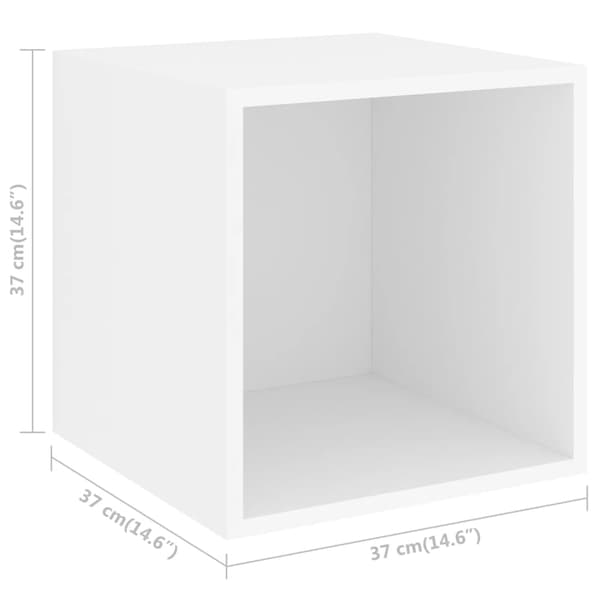 vidaXL Väggskåp 2 st vit 37x37x37 cm konstruerat trä Vit
