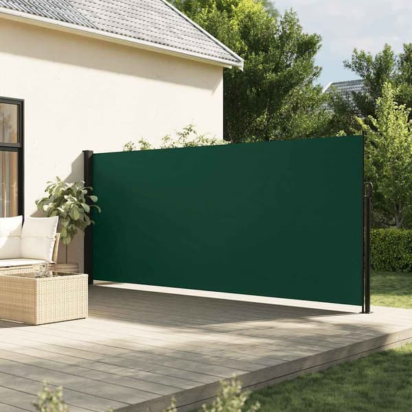 vidaXL Indragbar sidomarkis mörkgrön 160x500 cm Grön