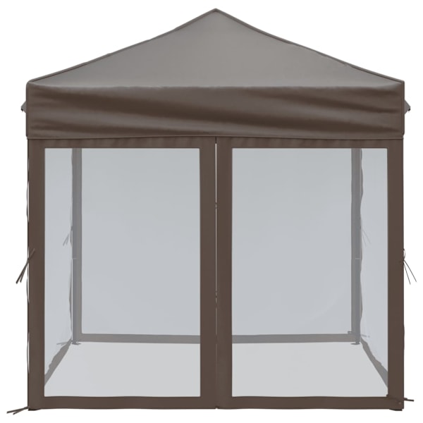 vidaXL Hopfällbart partytält med sidoväggar taupe 2x2 m Taupe