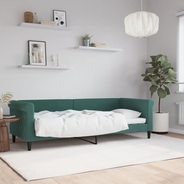 vidaXL Dagbädd mörkgrön 80x200 cm sammet Grön