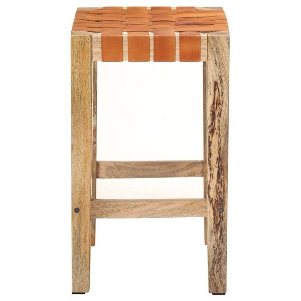 vidaXL Barstolar 2 st brun äkta läder 60 cm Brun