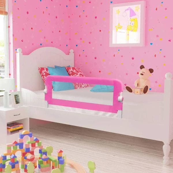 vidaXL Sängskena för barn 2 st rosa 102x42 cm Rosa