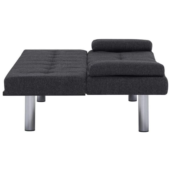 vidaXL Bäddsoffa med två kuddar mörkgrå polyester grå
