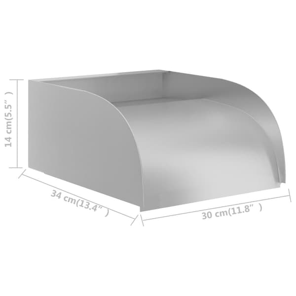 vidaXL Vattenfall 30x34x14 cm rostfritt stål 304 Silver