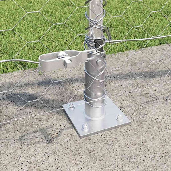 vidaXL Hexagonal stängsel med betongfundament 50 x 1 m Silver Mesh Silver