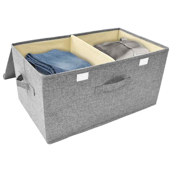 vidaXL Förvaringslåda 2 st tyg 50x30x25 cm grå grå