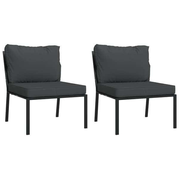 vidaXL Loungegrupp 11 delar mörkgrå dynor stål art
