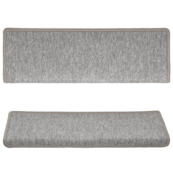 vidaXL Trappmattor 15 st 65x21x4 cm ljusgrå rektangulär kant grå