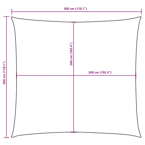 vidaXL Solsegel oxfordtyg fyrkantigt 3x3 m taupe Taupe