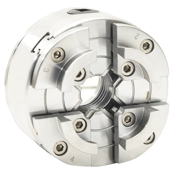 vidaXL 4-backs svarvchuck med M33-koppling stål silver 96 mm