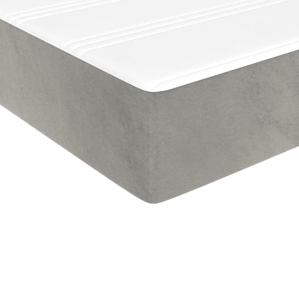 vidaXL Ramsäng med madrass ljusgrå 90x200 cm sammet Grå
