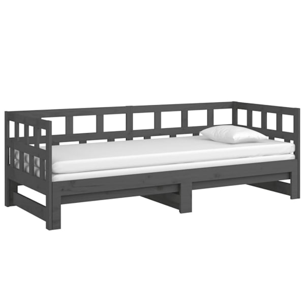 vidaXL Bäddsoffa grå massiv furu 2x(90x200) cm Grå