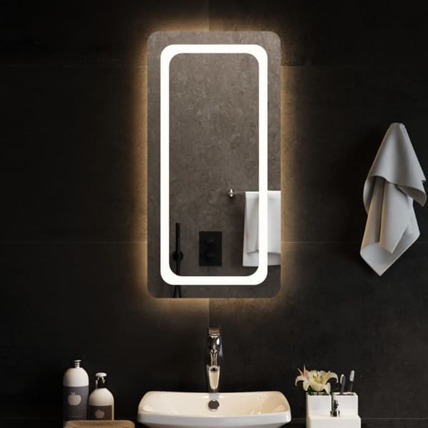 vidaXL Badrumsspegel LED 40x80 cm Transparent