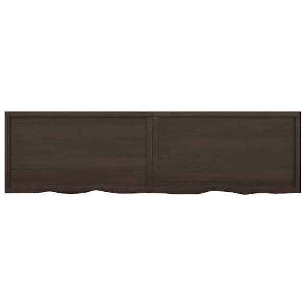 vidaXL Bänkskiva badrum mörkbrun 220x60x(2-4) cm behandlat massivt trä Grå