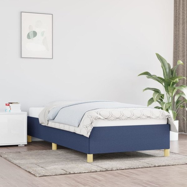 vidaXL Sängram blå 90x190 cm tyg Blå