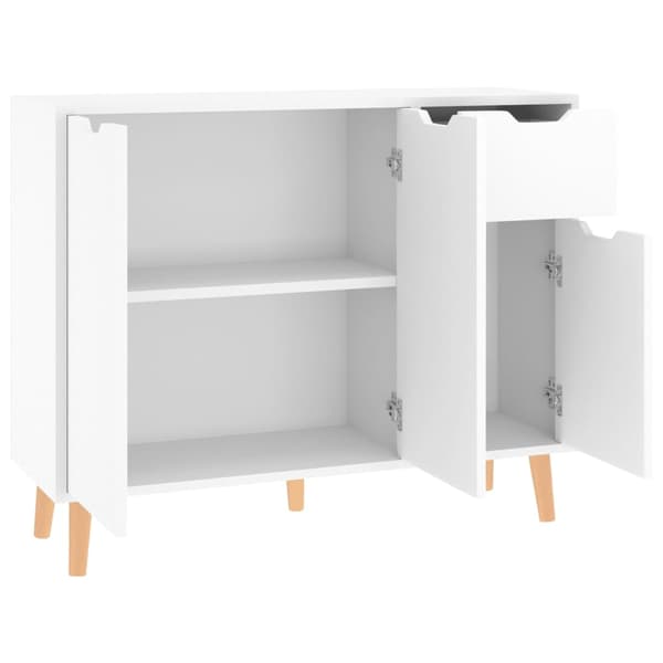 vidaXL Skänk vit högglans 90x30x72 cm konstruerat trä Vit