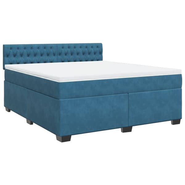 vidaXL Ramsäng med madrass blå 180x200 cm sammet Blå