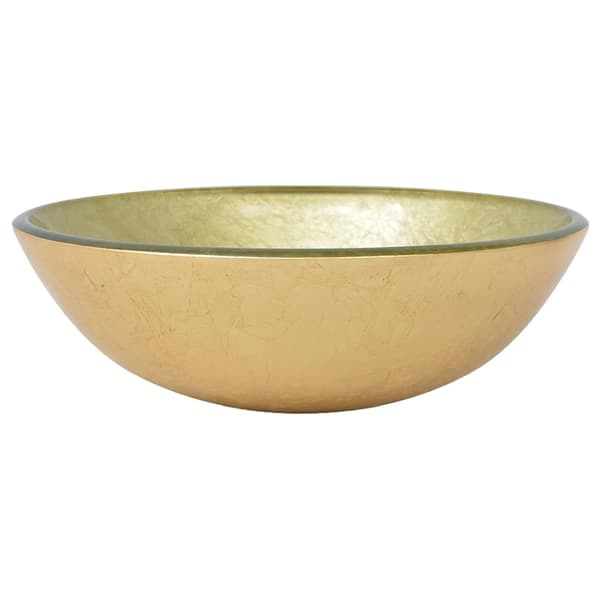 vidaXL Handfat i härdat glas 42 cm guld Guld