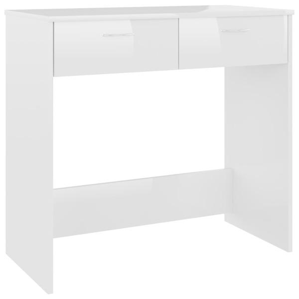 vidaXL Skrivbord vit högglans 80x40x75 cm konstruerat trä Vit