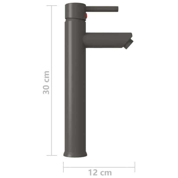vidaXL Badrumsblandare grå 12x30 cm grå