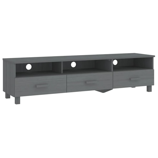 vidaXL Tv-bänk HAMAR mörkgrå 158x40x40 cm massiv furu grå