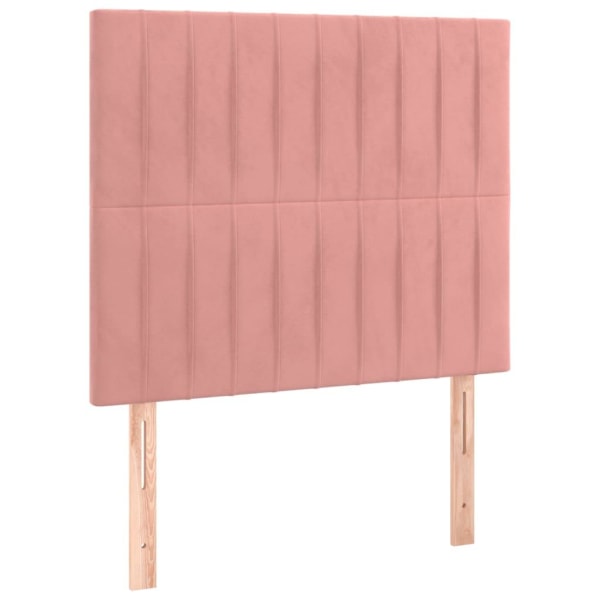 vidaXL Ramsäng med madrass rosa & LED 90x200 cm sammet Rosa
