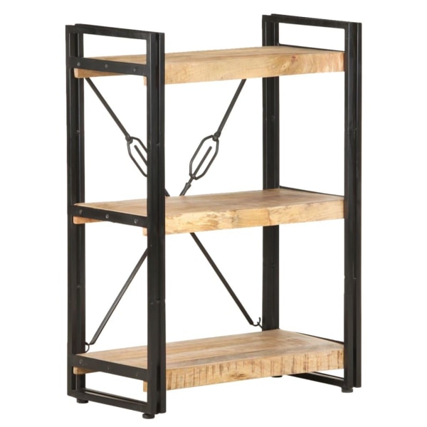 vidaXL Bokhylla med 3 hyllplan 60x30x80 cm massivt mangoträ Brun