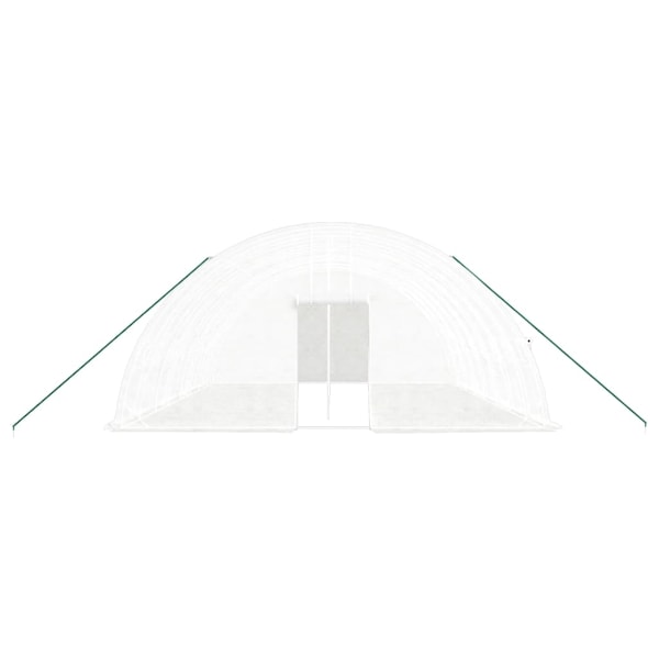 vidaXL Växthus med stålram vit 48 m² 8x6x2,85 m Vit