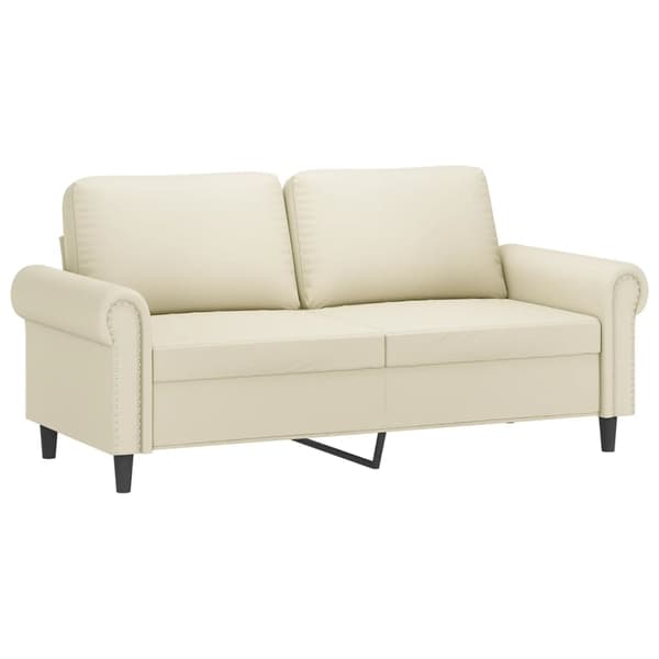 vidaXL 2-sits soffa med prydnadskuddar gräddvit 140 cm konstläder Kräm