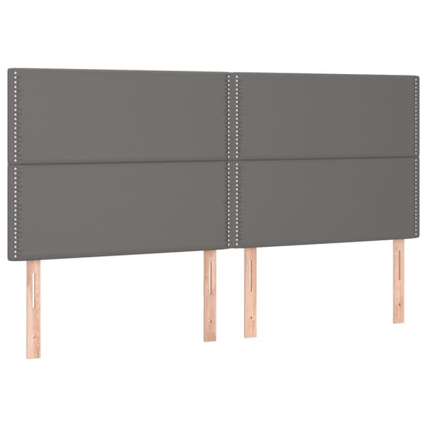 vidaXL Ramsäng med madrass grå 200x200 cm konstläder Grå