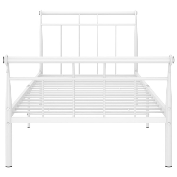 vidaXL Sängram vit metall 100x200 cm Vit