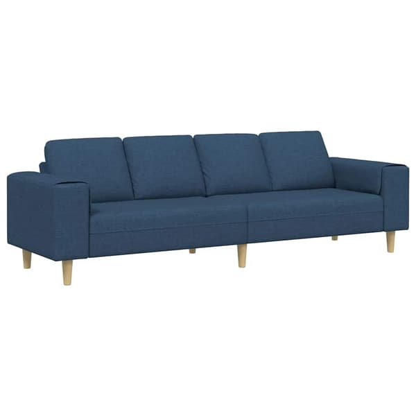 vidaXL Vardagsrumsoffa Blå 250 x 77 x 76 cm Polyester Blå